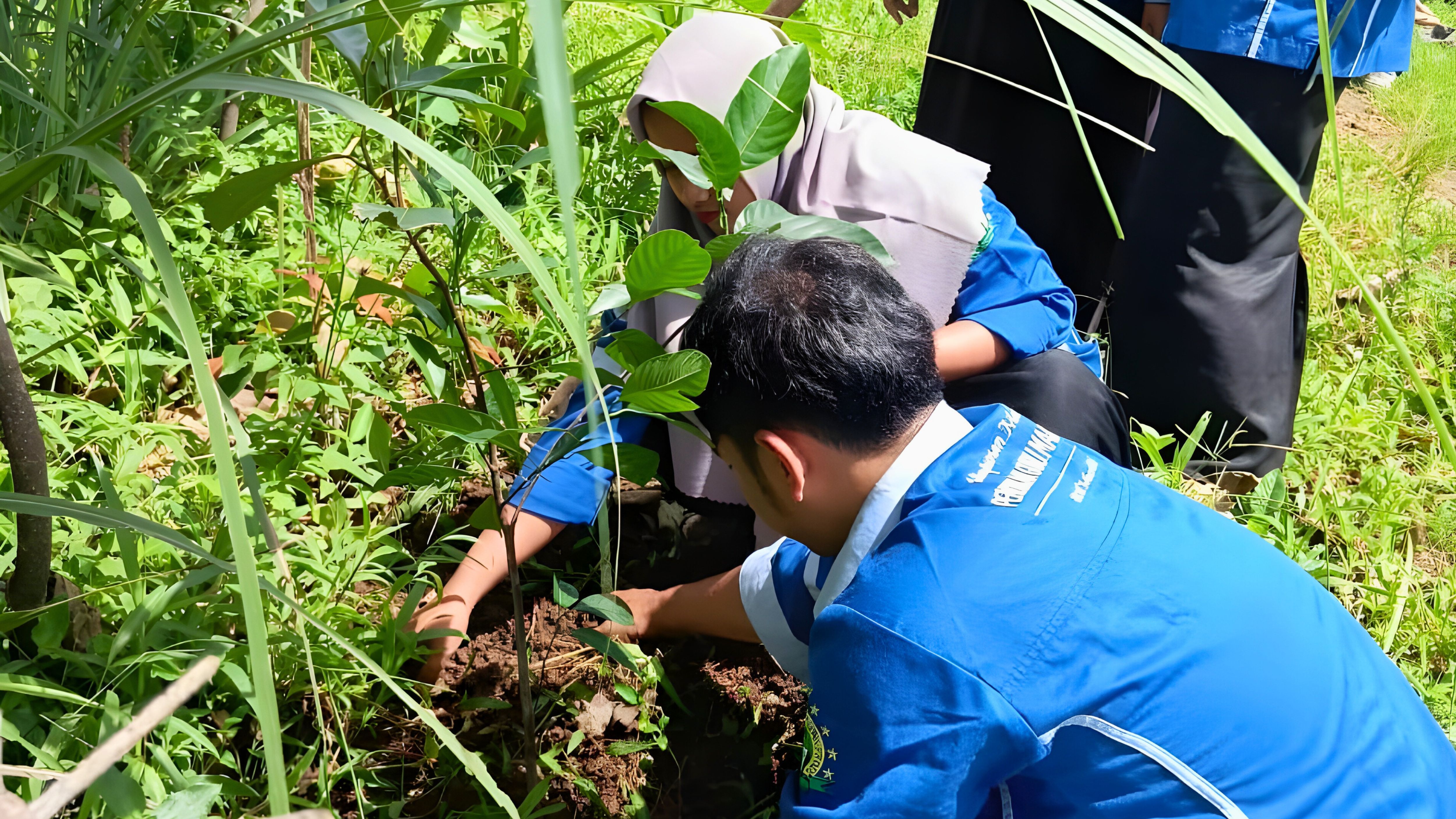 Rayakan Harlah ke-52, Mahasiswa PGMI STIT Al-Muslihuun Hijaukan Blumbang Gede